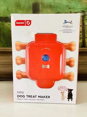 Dash Mini Dog Treat Maker Red Electric 6 Treats Recipe Guide Healthy Pet Care